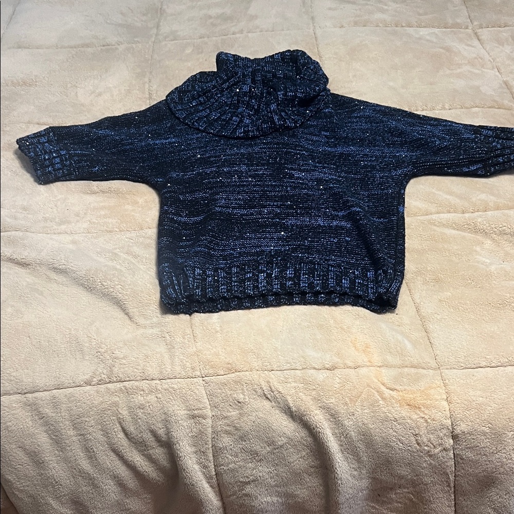 INC International Concepts Navy Cowl Neck Sweater